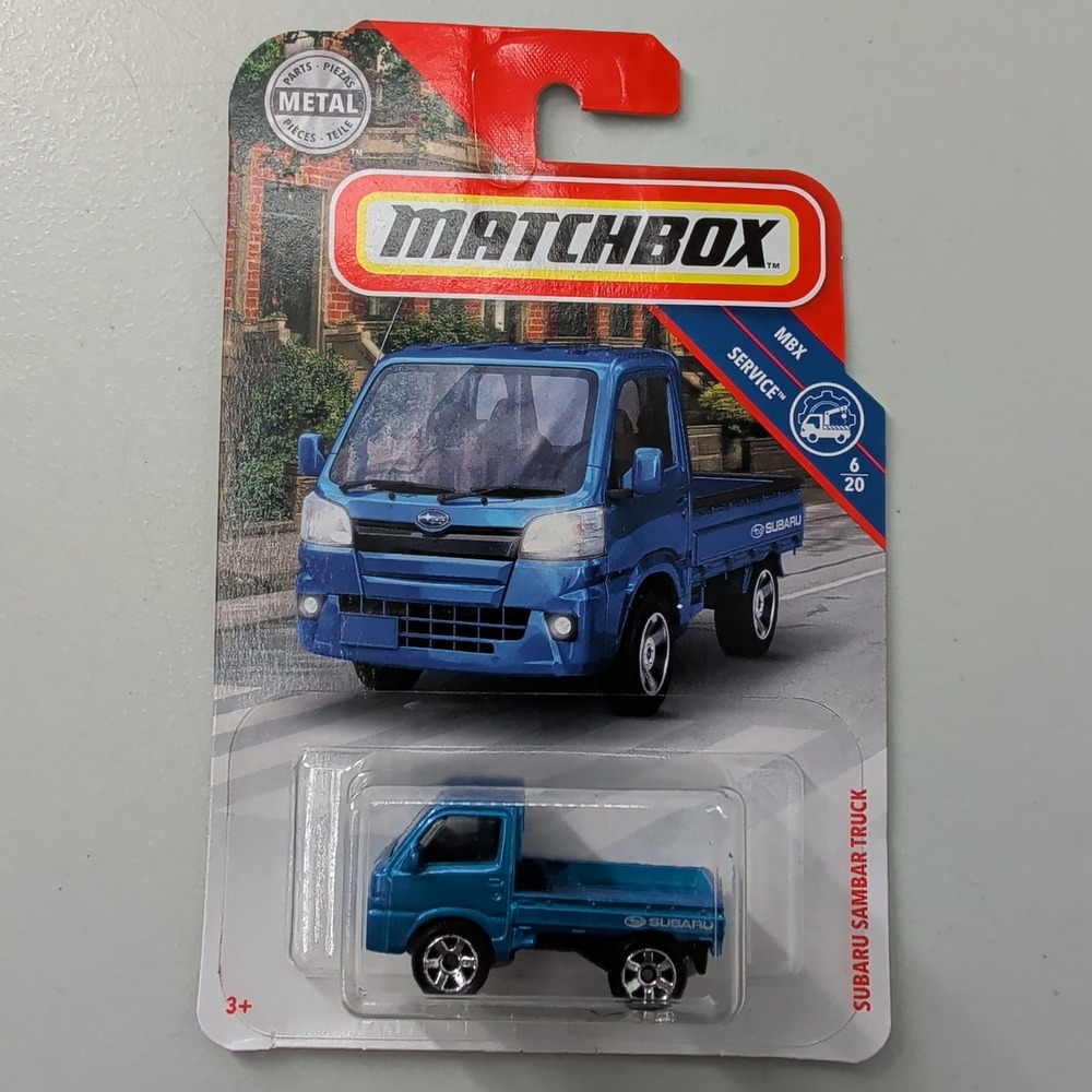 Matchbox Subaru Sambar Truck Blue MBX Service 6/20 Diecast FYP43 Asst 30782